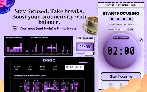 Purrfect Pomodoro Timer: Palakasin ang Focus at Productivity - Screenshot 2