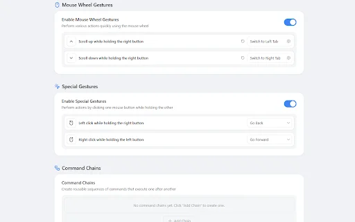 FlowMouse: Pinakamahusay na Mouse Gesture Extension para sa Chrome - Screenshot 3