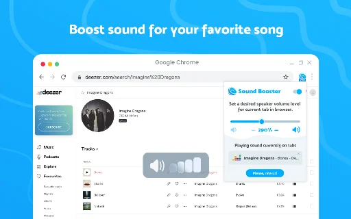 Sound Booster Chrome: Palakasin ang Volume ng Browser (600%) - Screenshot 3
