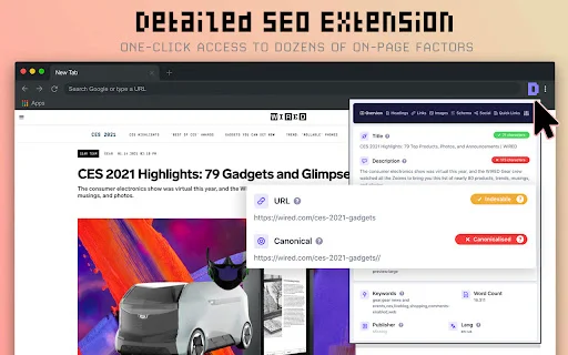 I-download ang Detailed SEO Extension – Mabilis na SEO Analysis - Screenshot 1