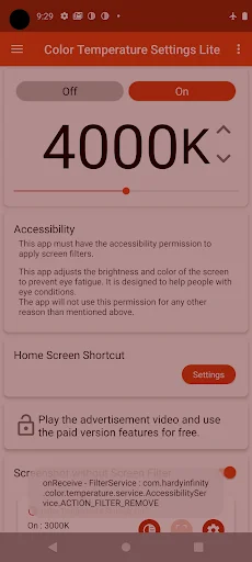 I-download ang Color Temperature setting Lite – Proteksyon sa Mata - Screenshot 2