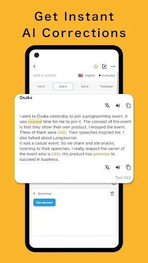 I-download ang LangJournal: AI Language Diary para sa Pag-aaral - Screenshot 2