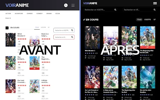 VoirAnime – DarkMod: I-download ang Pinakamahusay na Dark Mode para sa Anime - Screenshot 3