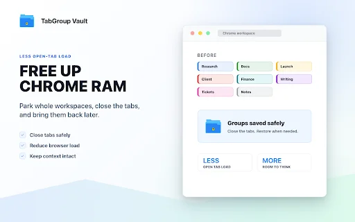 TabGroup Vault: I-backup at I-restore ang Iyong Chrome Tabs - Screenshot 2