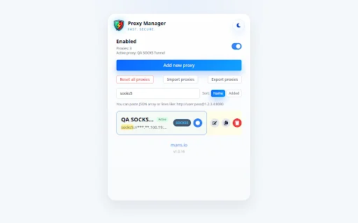 Proxy Manager: Mabilis at Madaling Proxy Switcher para sa Browser - Screenshot 4