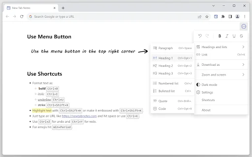 New Tab Notes: Mabilis at Simpleng Notepad sa Chrome Browser - Screenshot 3