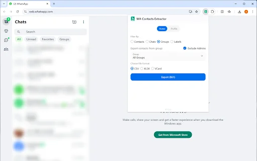 I-export ang WhatsApp Contacts: Mabilis at Secure na Tool - Screenshot 1