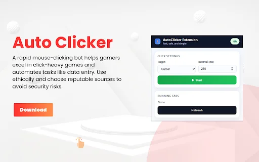 Auto Clicker para sa Chrome: Awtomatikong Clicker Libreng Download - Screenshot 1