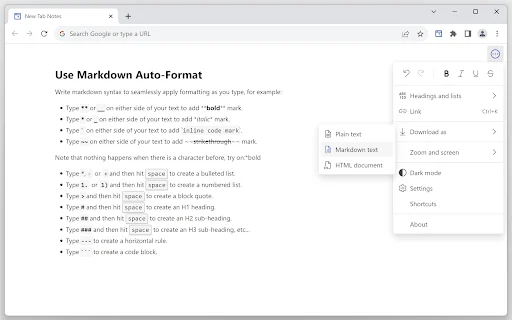 New Tab Notes: Mabilis at Simpleng Notepad sa Chrome Browser - Screenshot 4