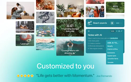 I-download ang Momentum: Gawing Produktibo ang Iyong Browser - Screenshot 5