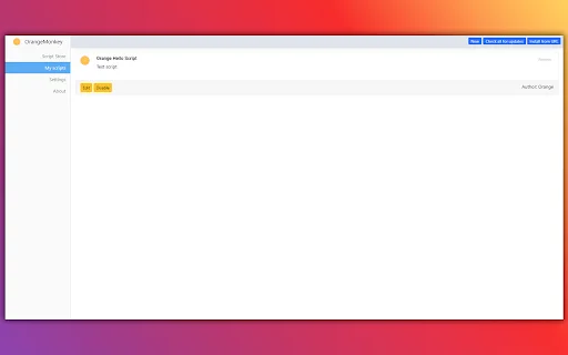 OrangeMonkey: Pinakamahusay na Userscript Manager para sa Chrome - Screenshot 1