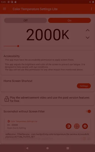 I-download ang Color Temperature setting Lite – Proteksyon sa Mata - Screenshot 7