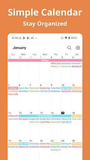 I-download ang Simple Calendar: Clean & Minimal – Mahusay na Scheduler - Screenshot 1