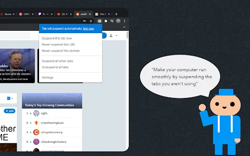 The Great Suspender Reloaded – Tipid RAM at Bilis sa Chrome - Screenshot 1