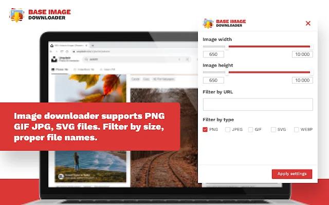 Base Image Downloader – I-download ang mga Larawan sa Isang Click - Screenshot 1