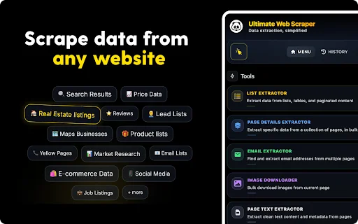 Ultimate Web Scraper: Mabilis na Data Extraction Tool - Screenshot 1