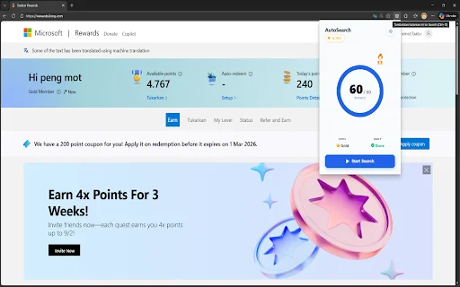 Bing Auto Search: I-automate ang Microsoft Rewards Points Mo - Screenshot 1