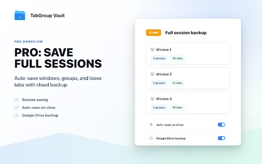 TabGroup Vault: I-backup at I-restore ang Iyong Chrome Tabs - Screenshot 5