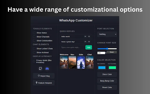 I-customize ang WhatsApp Web: Themes, Fonts, at Quick Reply - Screenshot 3
