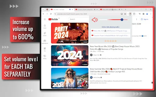 Volume Control para sa Chrome – Palakasin ang Audio sa Bawat Tab - Screenshot 4