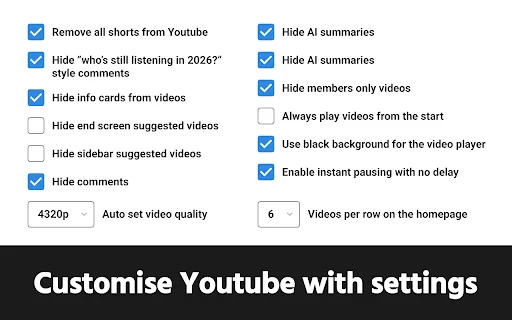 GoodTube: Pinakamahusay na YouTube Adblocker para sa Chrome - Screenshot 5