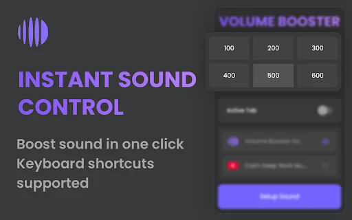 Volume Booster 600% – Palakasin ang Audio sa Chrome nang Libre - Screenshot 5