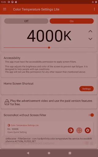 I-download ang Color Temperature setting Lite – Proteksyon sa Mata - Screenshot 8