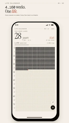I-download ang Life Calendar – Subaybayan ang Iyong Buhay Linggo-linggo - Screenshot 2